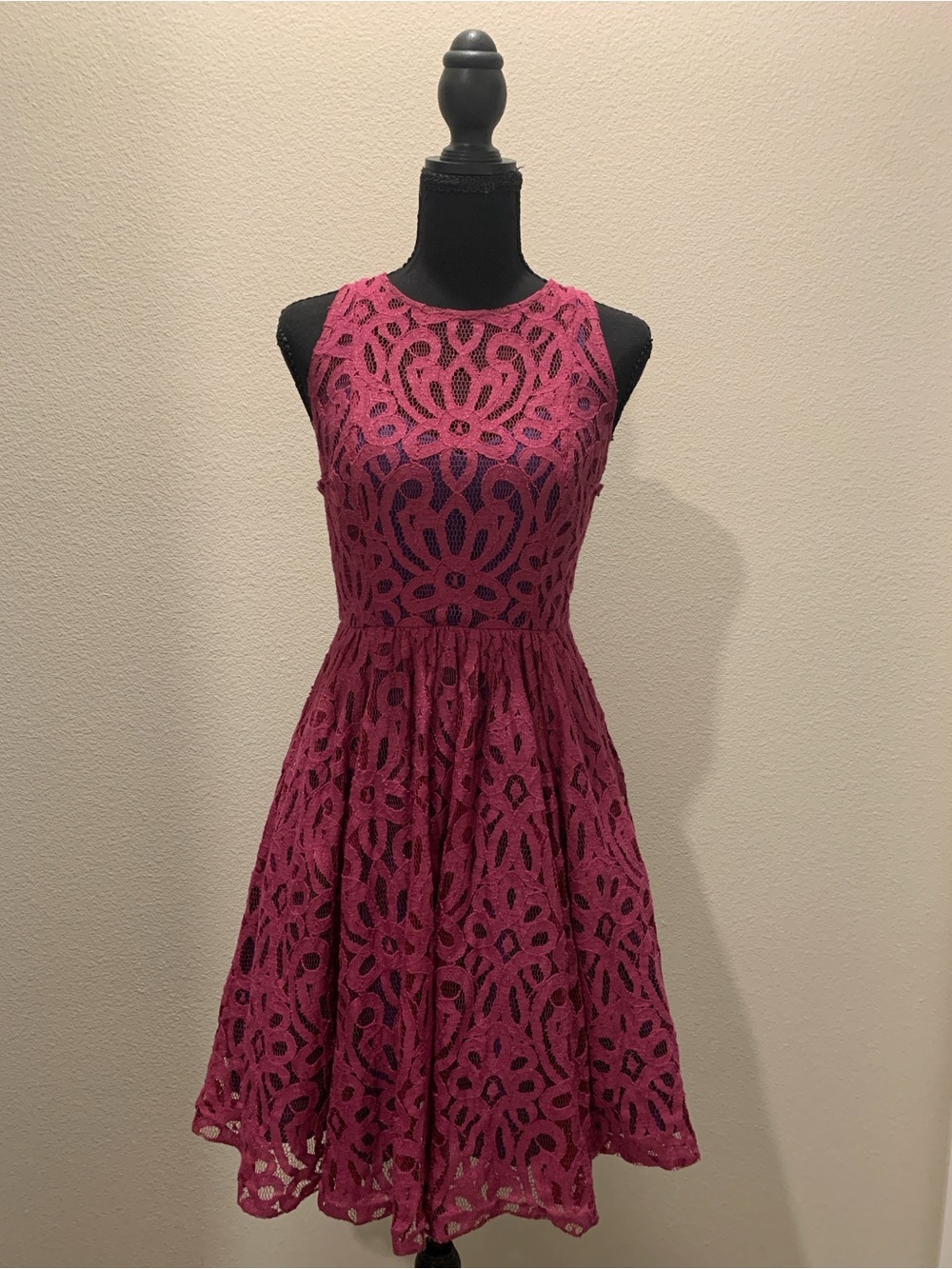 Anthropologie Frock by Tracy Reese Berry/Magenta Mariposa Lace Dress (Size 2)